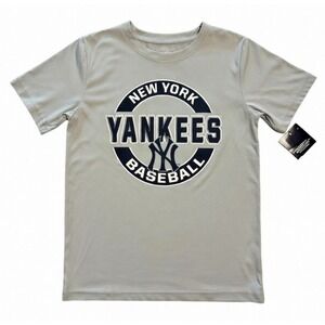 MLB New York Yankees Boys Grey Performance Graphic T-Shirt Size L 12/14 NWT